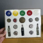 VTG Coca-Cola Set Miniature Bottles, Bottle Caps, Tokens, Vendor Pin Read