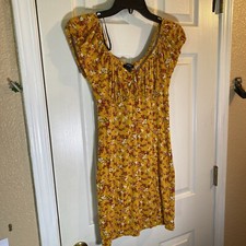 Forever 21 Women L LARGE Sun Dress Summer Sleeveless Floral Casual Party Adult