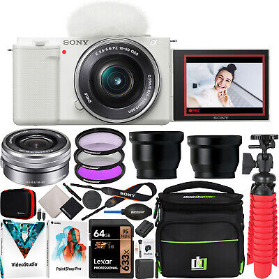 Sony ZV-E10 Mirrorless Vlog Camera Body + 16-50mm F3.5-5.6 Lens Kit White  Bundle 27242922136 | eBay