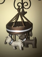 Amy Coe Puppies Dogs Brown, White and Blue Mobile VGUC