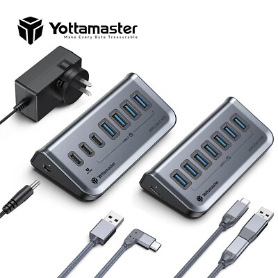 Yottamaster 7 Ports Typ C Hub Splitter Verteiler USB 3.2 für Mac Laptop 10Gbit/s