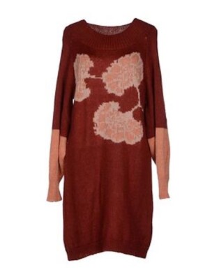intarsia knit sweater dress 1970s Giorgio di Sant' Angelo Biplane Intarsia Knit Maxi Dress