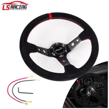 14” 350mm Deep Steering Wheel with Suede Leather Drifting 6 Bolt US STOCK