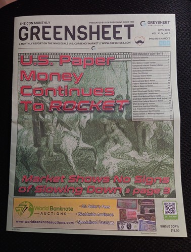 Greensheet Coin Dealer newsletter  June 2023 Volume 6