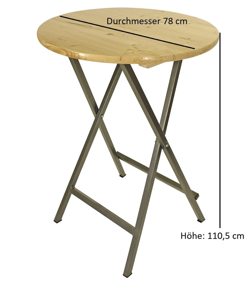 Stehtisch Stehbiertisch Partytisch Bartisch Bistrotisch ZÜRICH klappbar 78cm - Bild 4 von 4