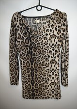 Dolce & Gabbana D&G Women's Long Sleeve Leopard Bodycon Mini Dress Brown Size S