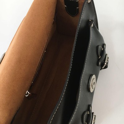 COACH CT721 Leather Soft Tabby Shoulder Bag Crossbody Black Outlet