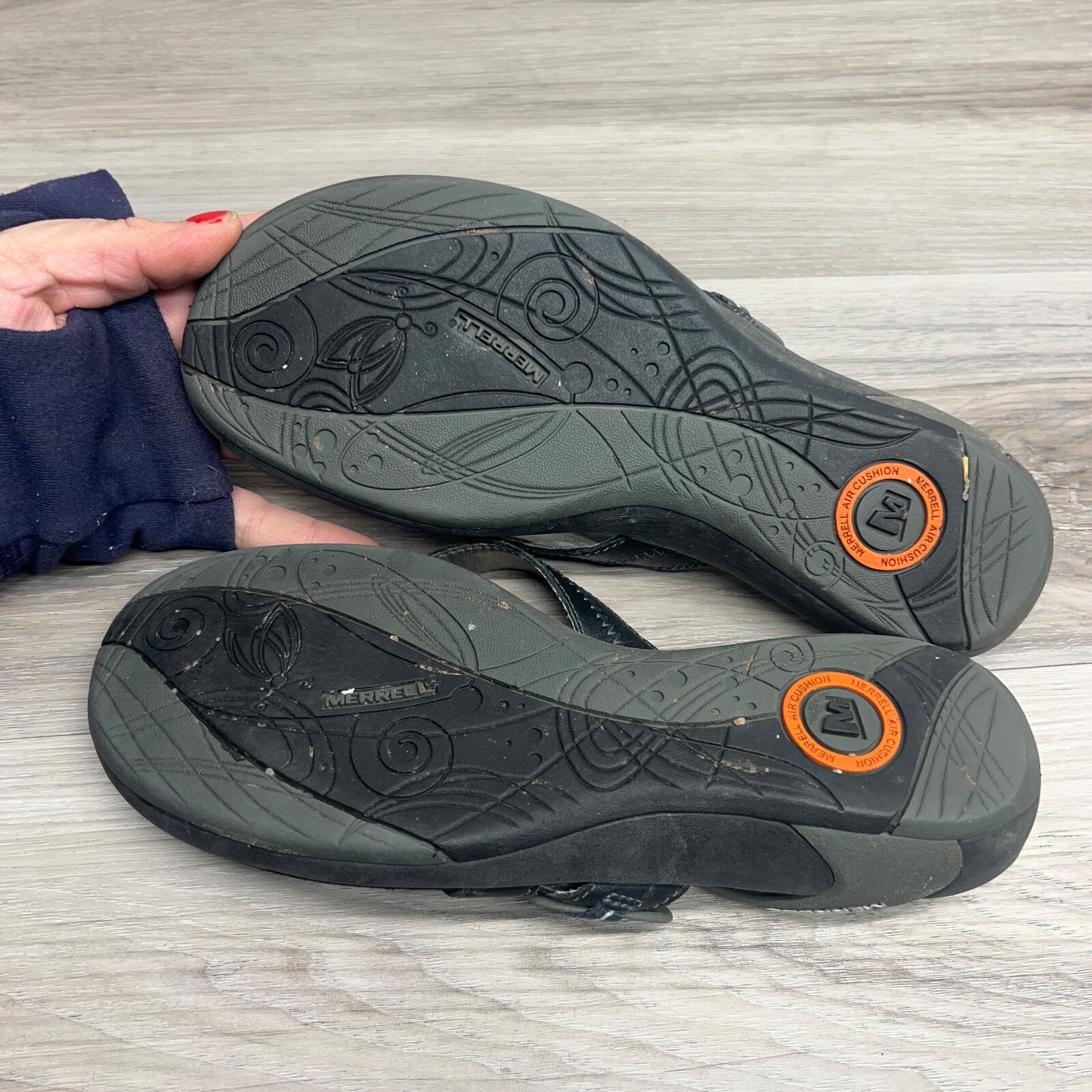 Merrell sandalo infradito donna taglia 6 Celeste nero slip on