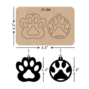 Download Leather Earrings Wooden Cutting Die Paw Print Cutout Sizzix Compatible Jt283 Ebay SVG, PNG, EPS, DXF File