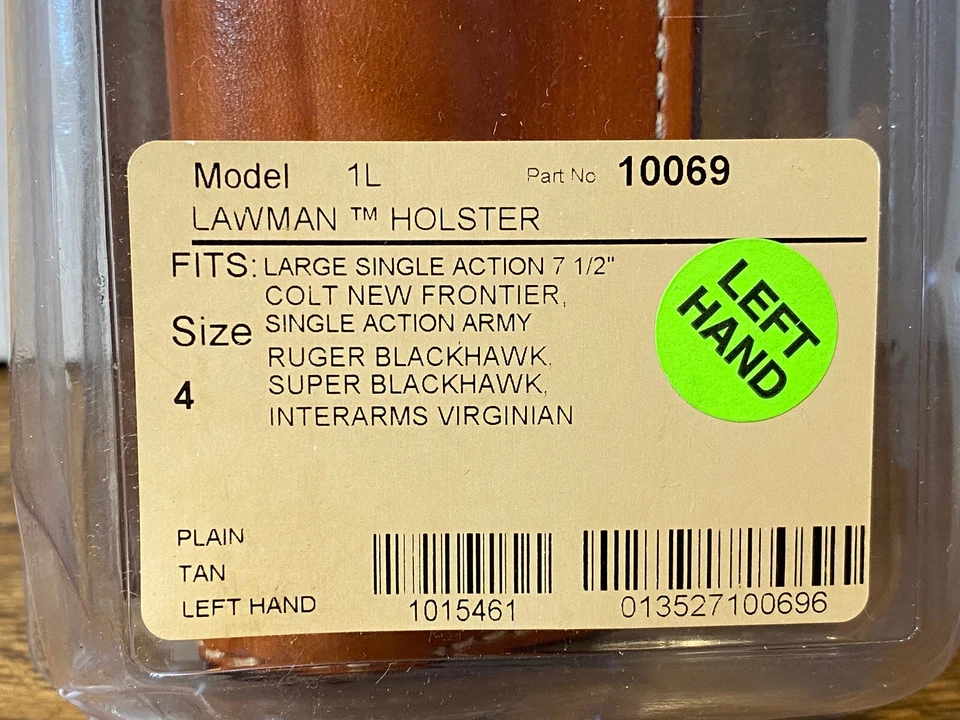 Bianchi 10069 1L Lawman LH Thumbsnap Holster, COLT SA, RUGER 7.5" etc- LEFT HAND - Image 2 of 4