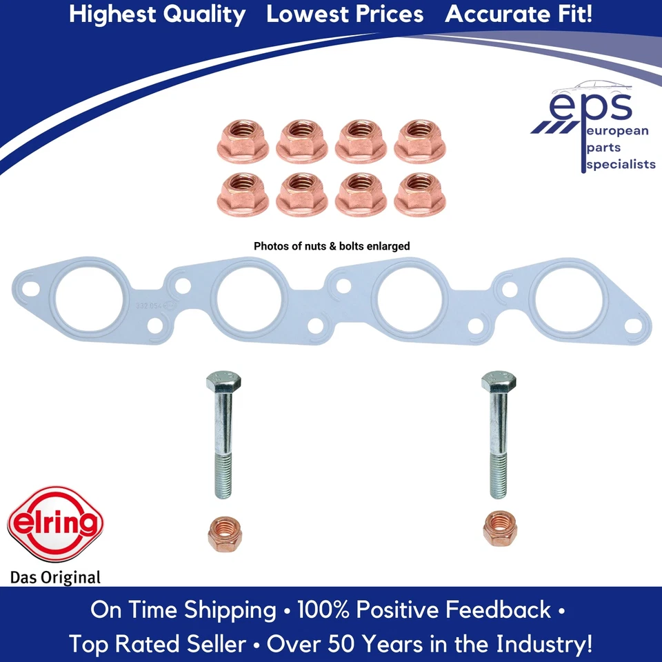 Junta colector escape con tuercas de bloqueo pernos tubo mercedes 190d 2.2 1984-85 Foto 3 de 4