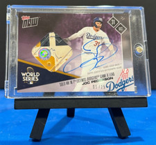 2017 TOPPS NOW JOC PEDERSON WORLD SERIES BASE RELIC / AUTO PURPLE 5/25 DODGERS