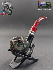 Metal/Acrylic Tobacco Sherlock Smoking Pipe + 5 FREE Screens +1 FREE Stand H01