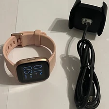 Fitbit Versa 2 - Health & Fitness Smart Watch Copper Rose / Pink Band FB507
