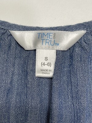 Time and Tru Denim blue Long Sleeve Ruffle Dress Small 4-6 | eBay