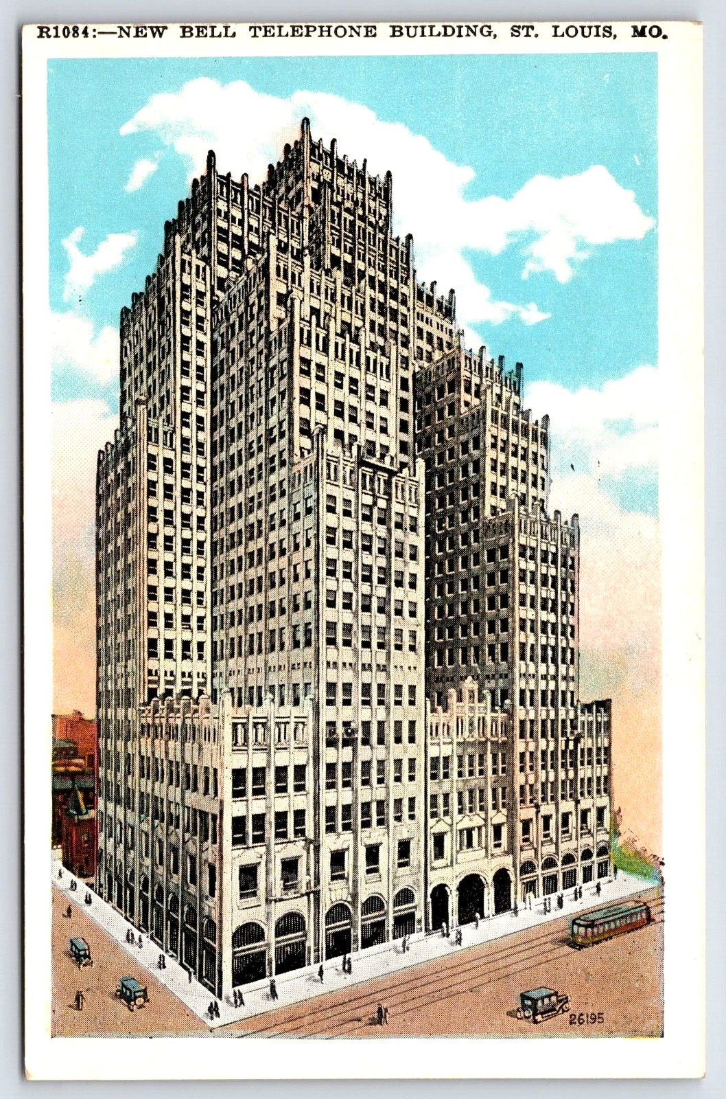 VINTAGE OLD ANTIQUE POSTCARD NEW BELL TELEPHONE BUILDING ST. LOUIS MISSOURI USA