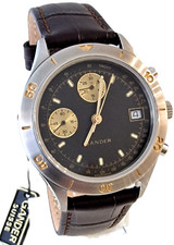 Orologio GANDER Uomo cronografo carica manuale VALJOUX 7765 NUOVO anni 80 chrono