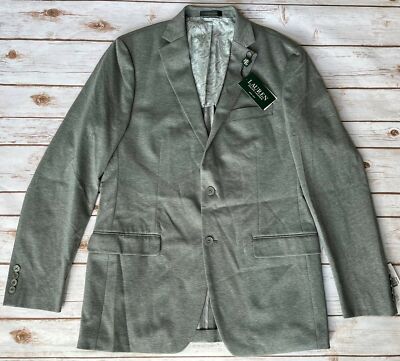 LAUREN RALPH LAUREN MODERN FIT KNIT SPORT COAT GRAY MENS SIZE 42L