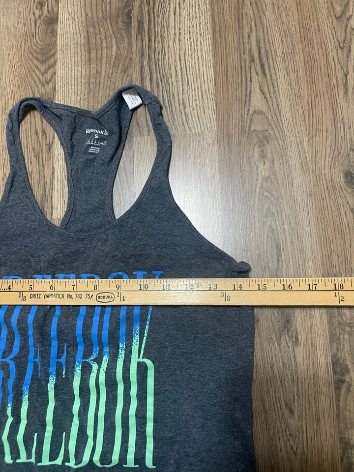 Camiseta sin mangas Reebok, para mujer talla pequeña, gris, sin mangas Foto 3 de 4
