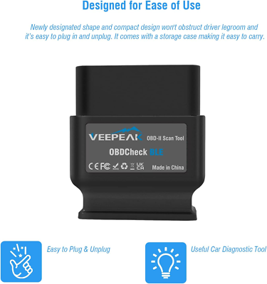 Veepeak OBDCheck BLE Bluetooth OBD II Scanner Auto Diagnostic Scan