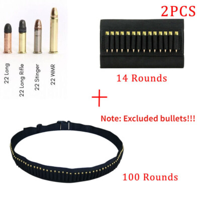 2pc Rifle Bullet Cartridge  Belt Sling Shell Holder Buttstock .22 10/22