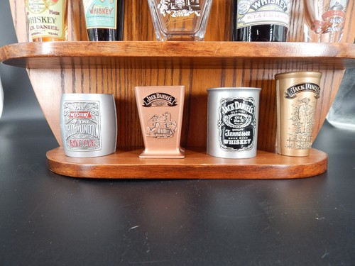 Jack Daniels Legends Wooden Shot Glass Display Shelf w/ 18 Shot Glasses - Picture 7 of 11