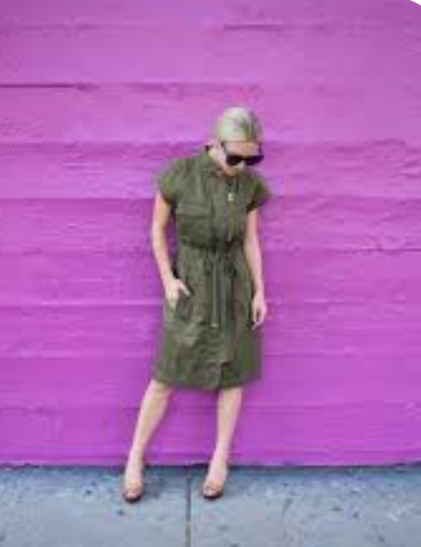 MARC BY MARC JACOBS DRESS MILITARY ZIP CARGO KHAKI ARMY GREEN UTILITY COTTON 8 - Picture 2 of 14