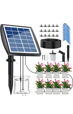 Automatic Solar Drip Irrigation Kit, 6 Timing Modes-Perfect For Porch Or Garden 