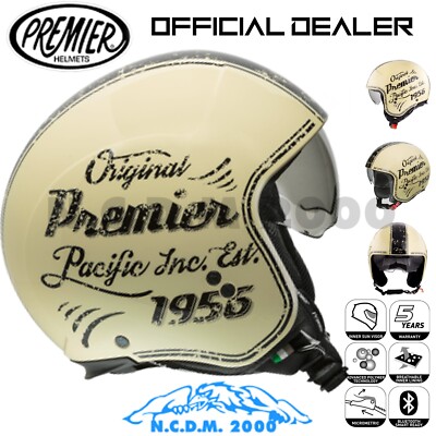 Helm Geöffnet Oper Face Motorroller Schwarz Premier Rocker OR9BM Genehmigt
