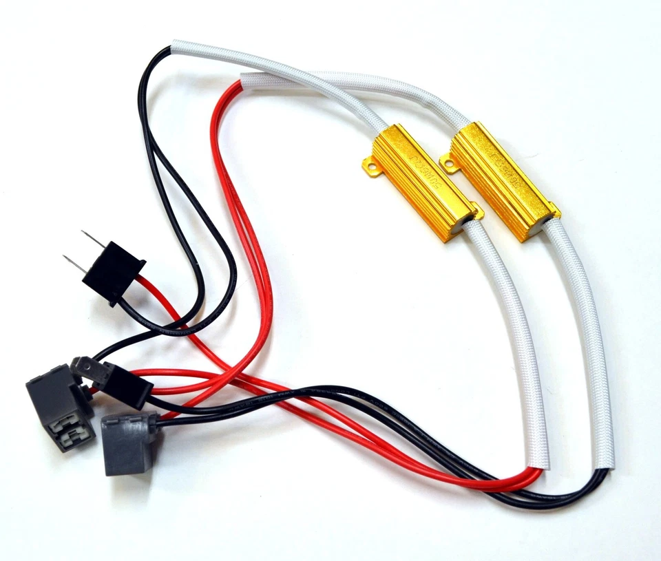 Wire LED Resistor Canceler Error Decoder H7 Head Light High Beam Bulb Flicker - Image 2 of 4