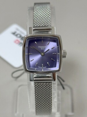 Tissot womens Lovely Square Purple Dial Stainless Steel Watch T058