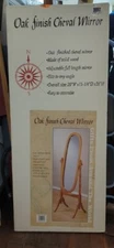 New Vintage Solid Oak Finish Wood Dressing Cheval Mirror Full Size 20 X 15 X 56"