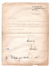 Isobel Baillie Signed Letter 1976 / Autographed British Opera Singer