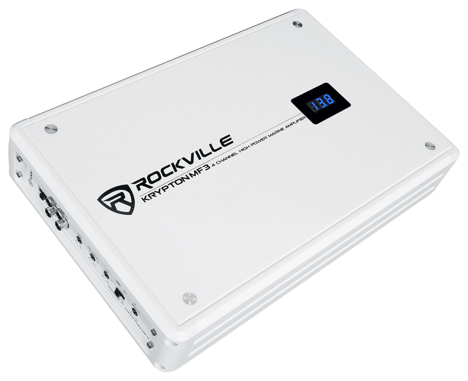 Rockville KRYPTON MF3 1600 Вт Пиковый 4-канальный Белый Морской лодочный усилитель Комплект усилителей