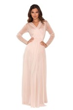 HOUSE OF CB ‘Lex’ Blush Sheer Maxi Dress S 8/10
