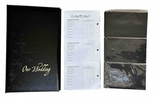 Black w/Gold "Our Wedding" Photo Album 47 pages hold 282 4x5 photos NEW/NIB 