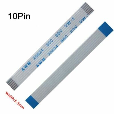10Pin FFC/FPC Flexible Flat Cable Ribbon 0.5/1.0mm Pitch AWM 20624 Length 6-40CM