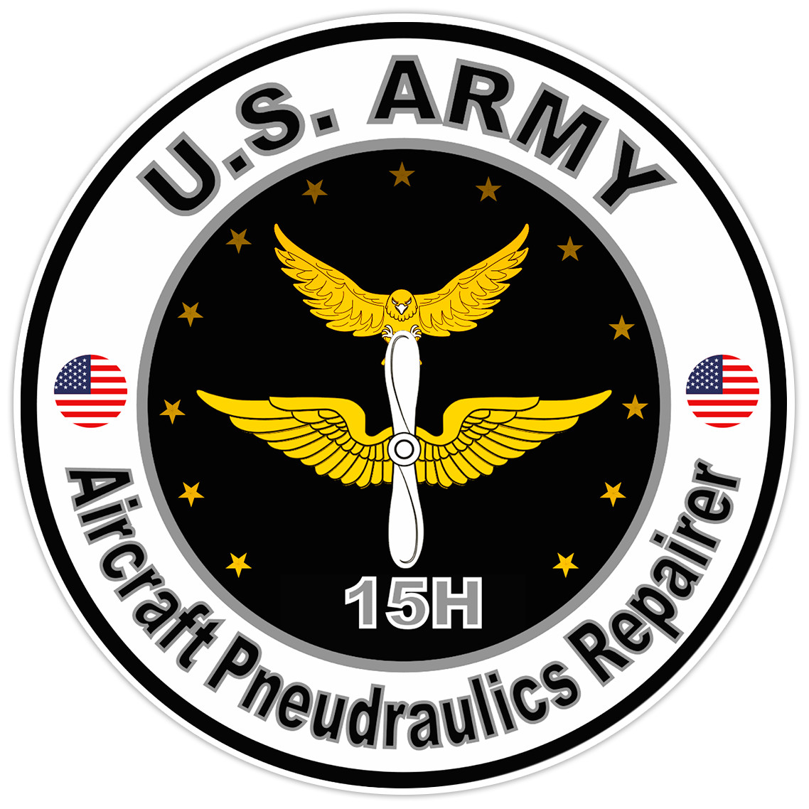 US Army Aircraft Pneudraulics Repairer Bumper Sticker Military Soldier Decal 5"