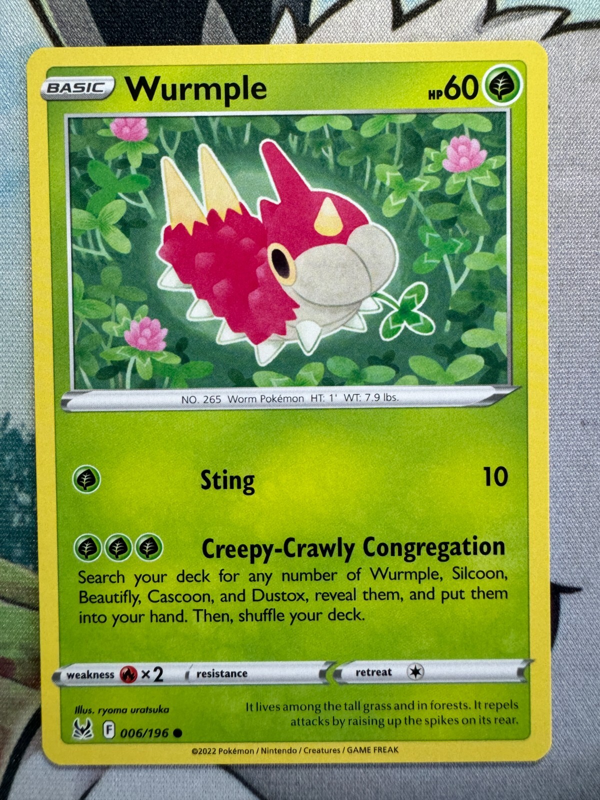 Wurmple Non-Holo English Pokemon Trading Card Game BKI290 Rare Collectible