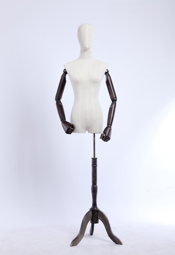 B3T-G weiblich stoffbezogener Torso Schneiderpuppe Holz Arme Hände verstellbar - Bild 12 von 12