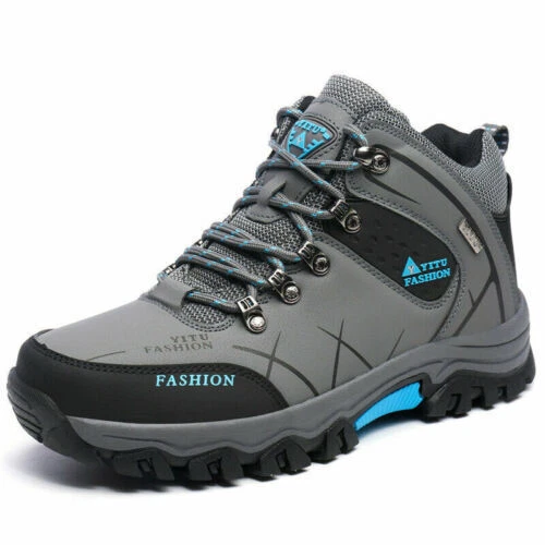 Herren Wasserdichte Knöchelstiefel Outdoor Leder Stiefel Wanderschuhe Stiefel - Bild 4 von 28