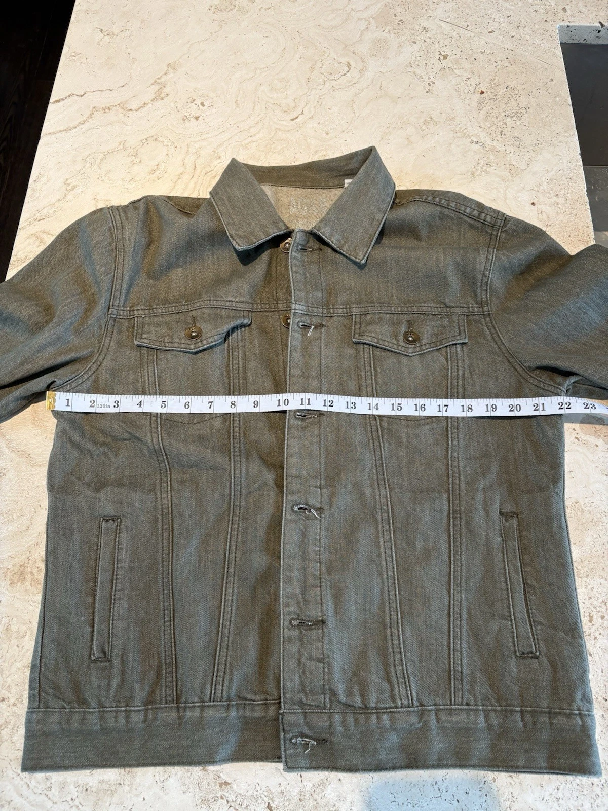Agile Men's XL Maroon Denim Jacket Casual Button-Up Green image 10