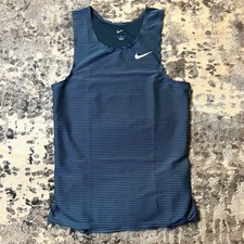 Nike 2022 Pro Elite Running Singlet Blue CW2569-317 Made In USA Men's Size Large