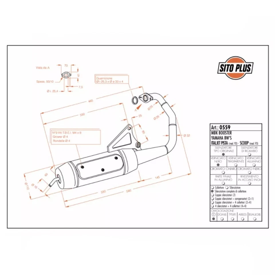 MARMITTA SITO PLUS SCOOTER MBK 50 CW BOOSTER SPIRIT L - Immagine 2 di 3
