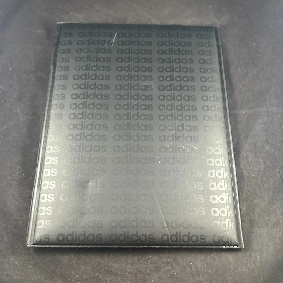 ADIDAS LOGO BLANCO Y NEGRO 9"x12" BOLSA DE NOTAS PLEGABLE BOLSILLO CARPETA FOLIO - RARO DIFÍCIL DE ENCONTRAR Foto 4 de 4