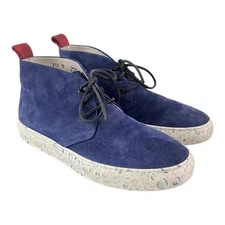 DEL TORO Blue Suede Chukka Boots Men’s Size 8 Water Drops Bottoms Rare Mint