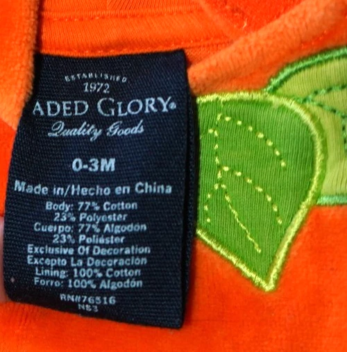 Mameluco Jack-o-lantern de Halloween de una pieza naranja gloria descolorida 0-3 meses Foto 3 de 4