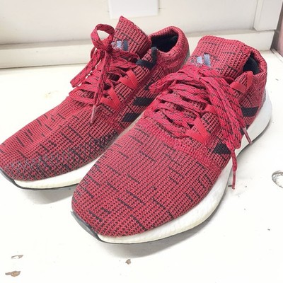 Adidas Womens Pure Boost Red Running Shoes Size 9