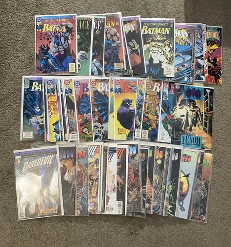 Lot Of Vintage Comic Books Spawn Batman Knightfall Daredevil DC Marvel 1990s