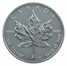 Better Date - 1992 Canada 5 Dollars - 1 Oz Maple Leaf World Coin- Silver *038